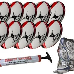 Martin Berrill Sports Gilbert G-TR3000 Ten Pack With Hand Pump & Mesh Ball Sack -maiddlebury shop GTR3000 RED 201