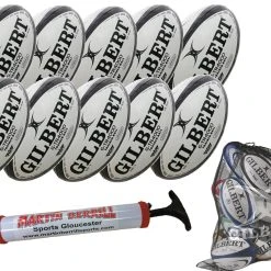 Martin Berrill Sports Gilbert G-TR4000 Ten Pack With Hand Pump & Mesh Ball Sack