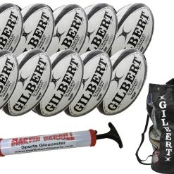 Martin Berrill Sports Gilbert G-TR4000 Ten Pack With Hand Pump & Ball Bag