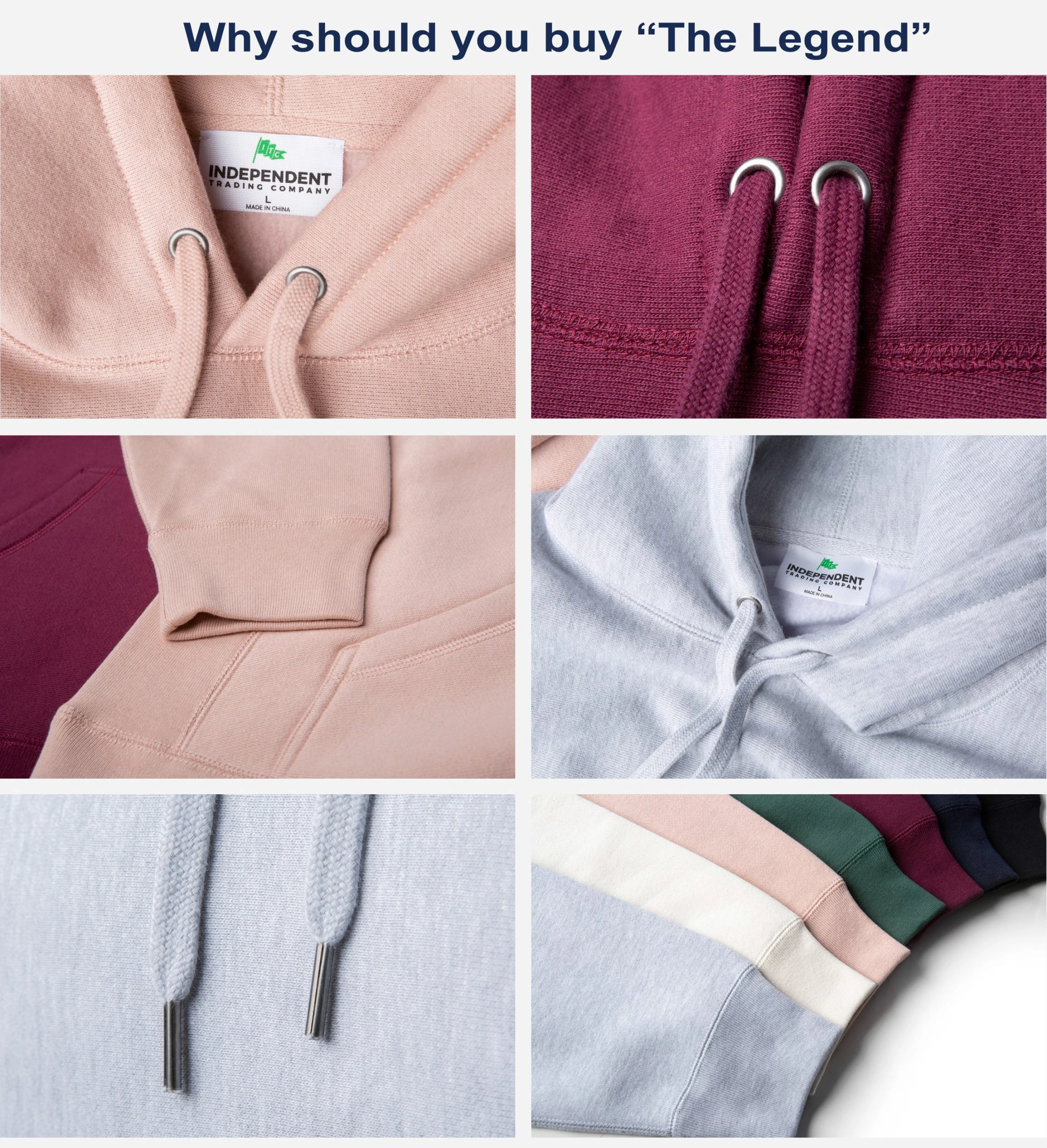 Independent Trading Company The Legend - Middlebury Hooded Sweatshirt (Navy) 6 Independent Trading Company The Legend - Middlebury Hooded Sweatshirt (Navy) - Image 6