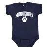 The Middlebury Shop Middlebury Paw Onesie (navy) -maiddlebury shop Middlebury Baby Onesie navy