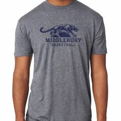 Next Level Middlebury Panther Basketball T-Shirt (grey-triblend)