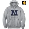 Middlebury Carhartt Hooded Sweatshirt (Grey) 5 Middlebury Carhartt Hooded Sweatshirt (Grey) -maiddlebury shop Middlebury Carhartt heathergrey Hooded Sweatshirt