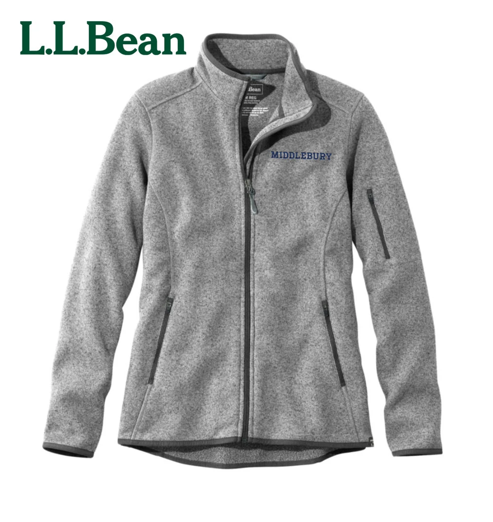 L.L.Bean Women's Middlebury Sweater Fleece Jacket (Grey) 1 L.L.Bean Women's Middlebury Sweater Fleece Jacket (Grey)
