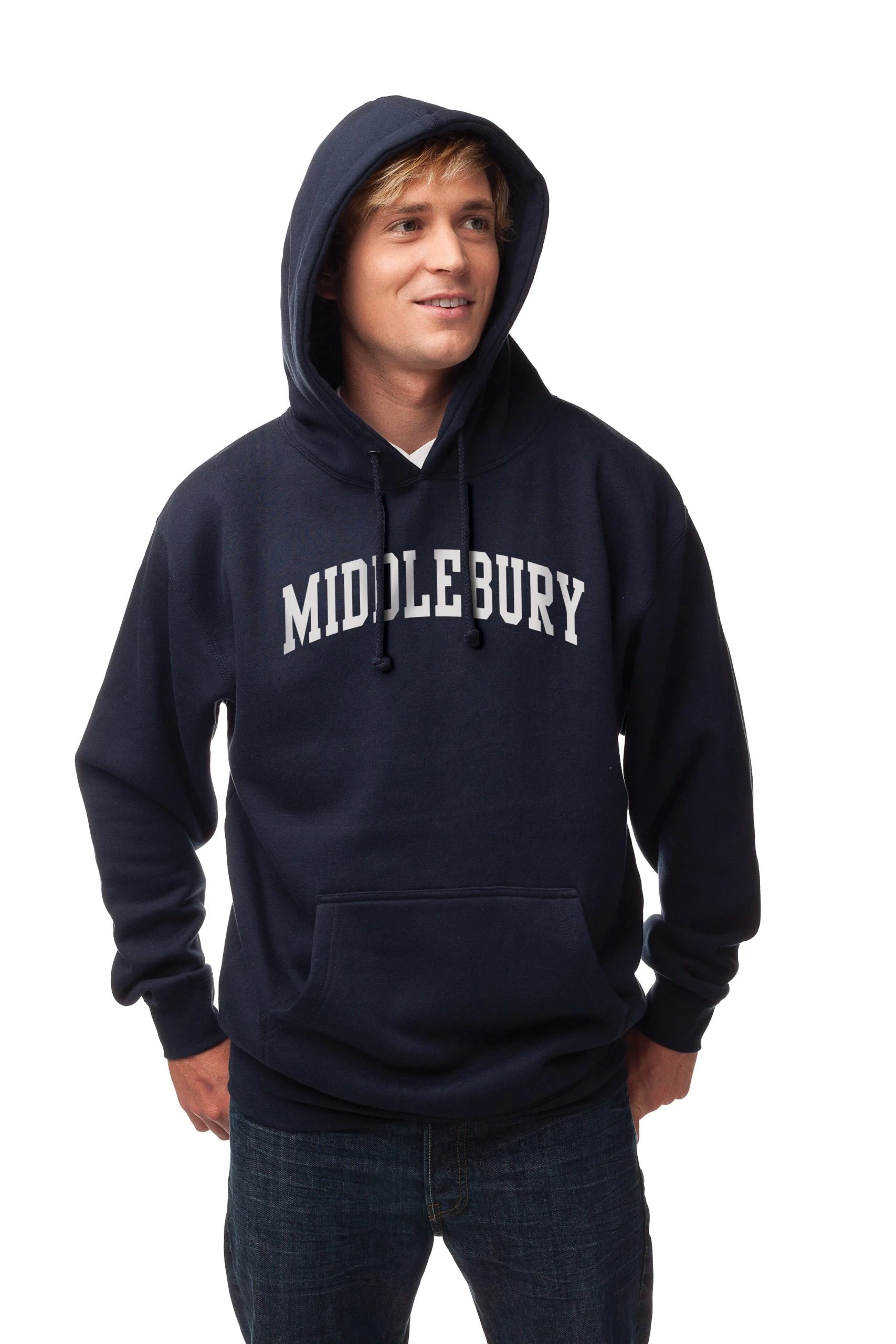 Independent Trading Company The Legend - Middlebury Hooded Sweatshirt (Navy) 2 Independent Trading Company The Legend - Middlebury Hooded Sweatshirt (Navy) - Image 2