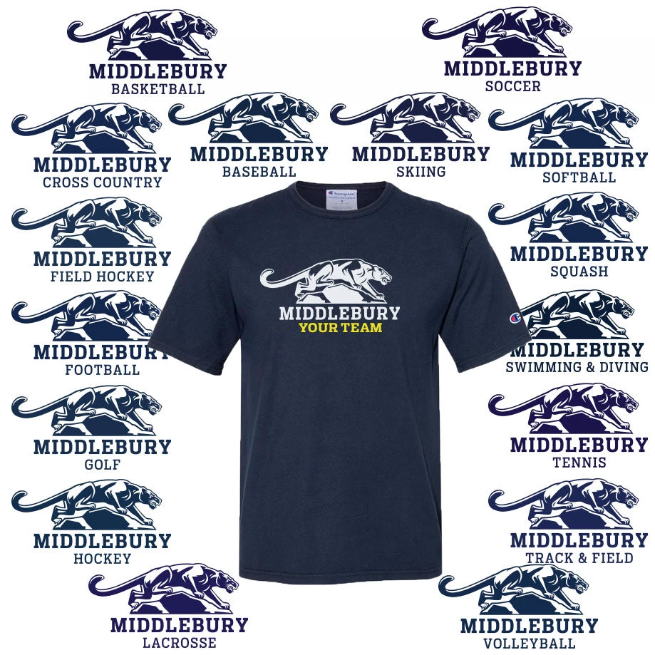 Champion Youth Middlebury Panther Team T-Shirt (100% Cotton) 1 Champion Youth Middlebury Panther Team T-Shirt (100% Cotton)