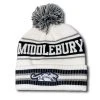 Pukka Middlebury Panther Pom-Pom Hat (white) -maiddlebury shop Middlebury Panther Pom Pom hat white