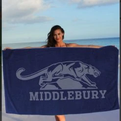The Middlebury Shop Middlebury Panther Beach Towel -maiddlebury shop Middlebury Panther Towel 2