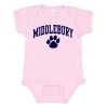 The Middlebury Shop Middlebury Paw Onesie (pink) -maiddlebury shop Middlebury Paw baby Onesie pink