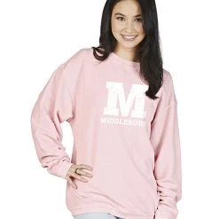 Charles River Apparel Middlebury Camden Crew (Pink) -maiddlebury shop Middlebury Pink Camden Crew 9930C