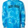 Independent Trading Company Middlebury Hooded Sweatshirt (Tie-Dyed Aqua Blue) -maiddlebury shop Middlebury Tie Dyed ABlue Hoodie F