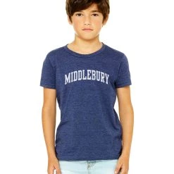 Bella + Canvas Middlebury Youth T-Shirt Heather Navy (BC TriBlend)