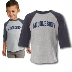 Rabbit Skins Middlebury Toddler Raglan Shirt -maiddlebury shop Toddler Raglan Middlebury shirt P
